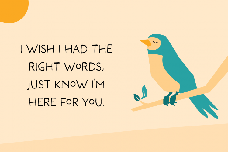 Wish I had the words sympathy bird card (new colours)