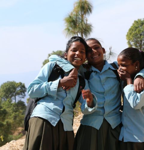 Girls at a child club supported by ActionAid in Nepal